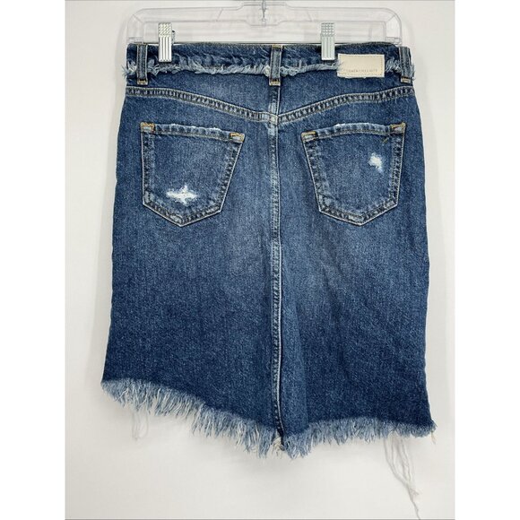 Current Elliot The Playmate In Color illusion Blue Distressed Denim Skirt Sz 25 - Picture 5 of 7